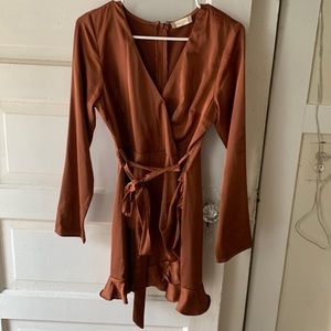 Altar’d State Rust Long Sleeve Dress- Medium